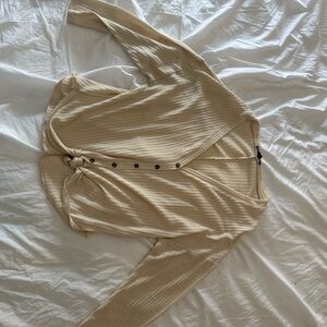 Cream Button-Up Cardigan